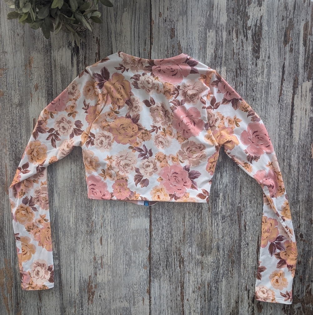 Maaji Long Sleeve Reversible RashGuard Floral Stripe Print Women's Medium - Picture 5 of 6